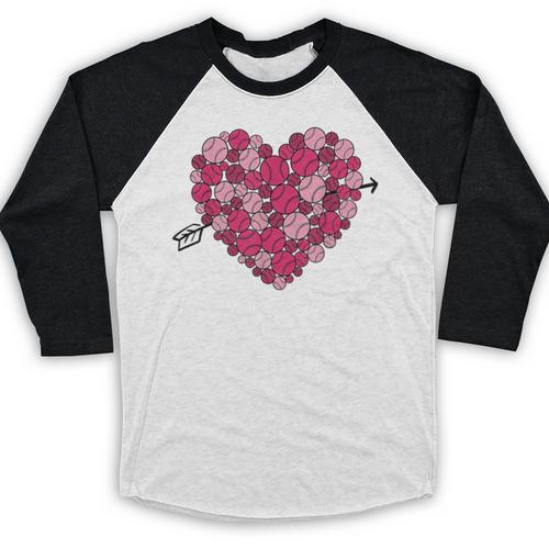 Valentine's Day Baseball Heart Softball Player Sports Lover Baseball Raglan Shirt - Sportilla