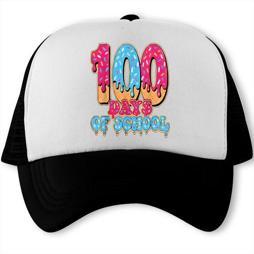 100 Days Of School Baseball Drip 100th Day Of School Trucker Cap - Sportilla