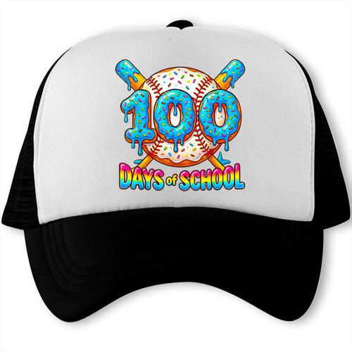 100 Days Of School Baseball Drip Boys 100th Day Of School Trucker Cap - Sportilla