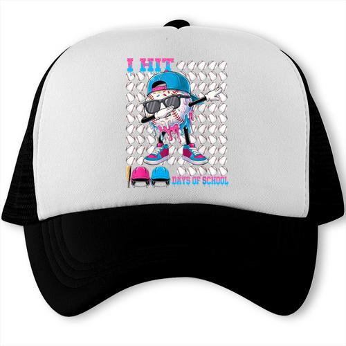 100 Days Of School Baseball Drip Boys Kids 100th Day School Trucker Cap - Sportilla