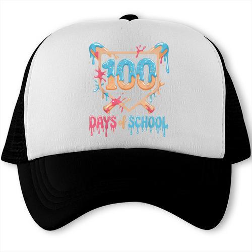 100 Days Of School Baseball Drip 100 Days Of School Trucker Cap - Sportilla