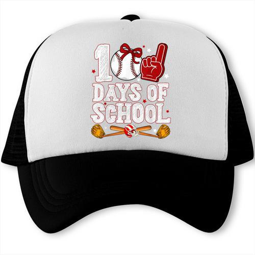 100 Days Of School Cute Bow Baseball Boy Girl Teacher Trucker Cap - Sportilla
