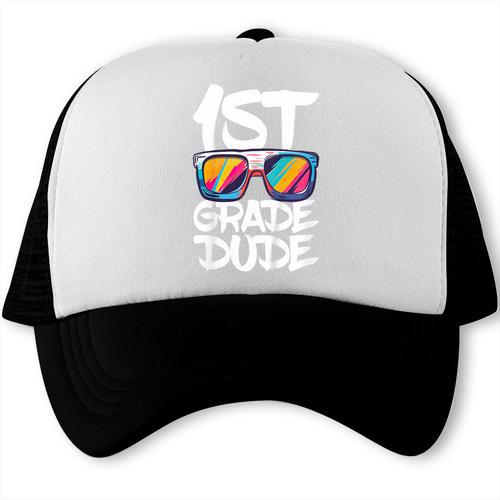 1st Grade Dude Shirt Back To School First Grade Boy Girl Trucker Cap - Savourry