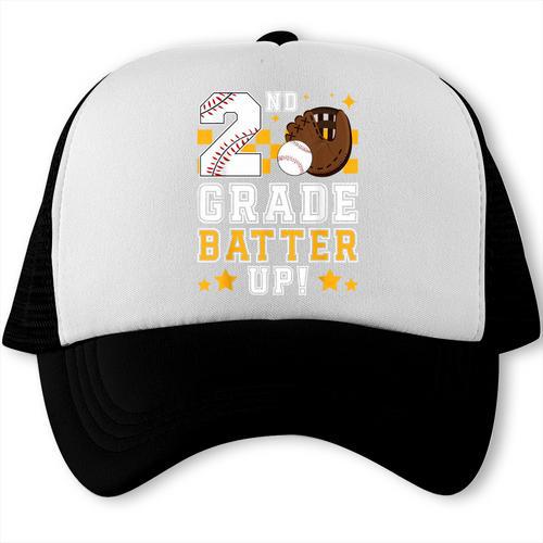 2nd Grade Batter Up Baseball First Day Back To School Trucker Cap - Savourry