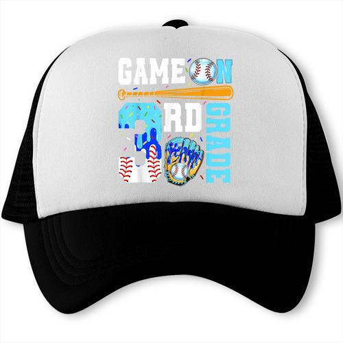 3rd Grade Back To School Baseball Drip Ice Cream Game On Trucker Cap - Savourry