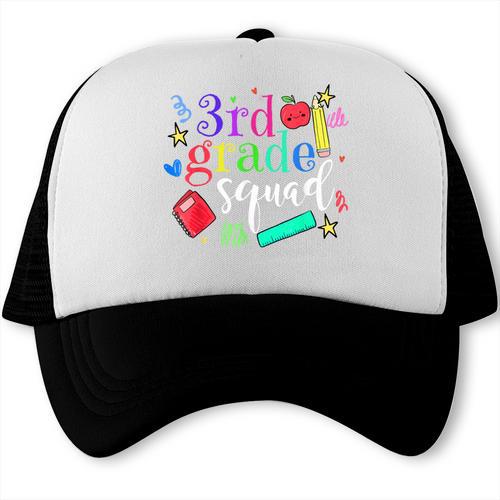 3rd Grade Squad Back To School Team Third Grade Trucker Cap - Savourry