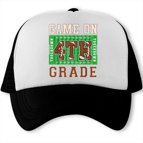 4th Grade Boys Kids Football Back To School Fourth Grade Trucker Cap - Savourry