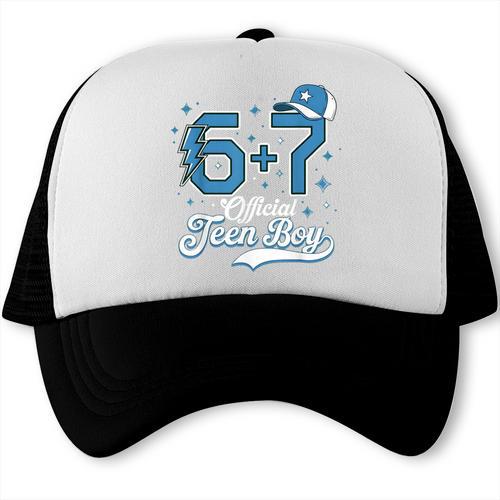 6 7 Meme Official Teenager 13th Birthday Baseball Boy Trucker Cap - Sportilla