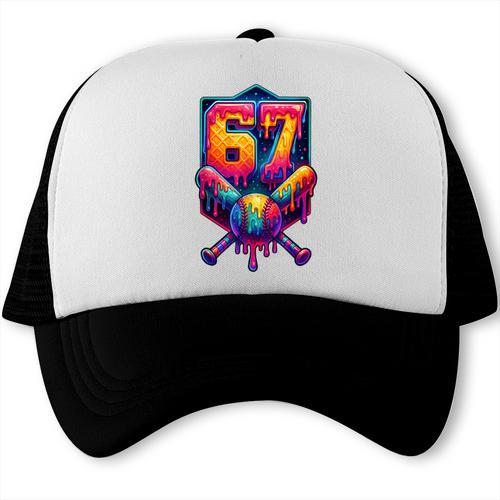67 Meme Trendy Baseball Number 67 Player Six Seven Trucker Cap - Sportilla