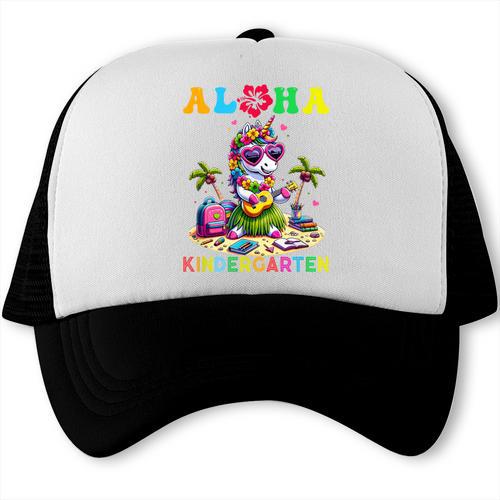 Aloha Kindergarten Unicorn Hawaii Back To School Kids Girl Trucker Cap - Savourry
