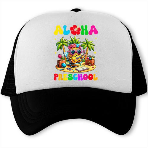 Aloha Preschool Pineapple Hawaii Back To School Kids Girl Trucker Cap - Savourry