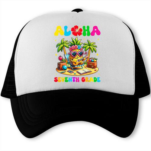 Aloha Seventh Grade Pineapple Hawaii Back To School Girls Trucker Cap - Savourry
