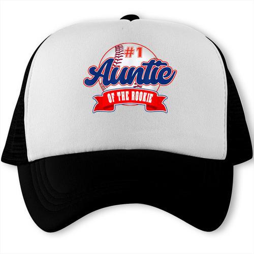 Auntie Rookie Of Year 1st Birthday Baseball Theme Matching Trucker Cap - Sportilla