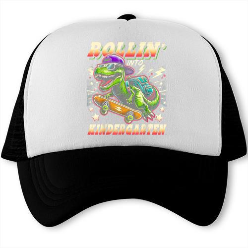 Back To School Kindergarten Dinosaur First Day Of School Boy Trucker Cap - Savourry