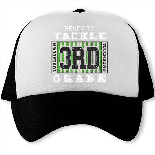 Back To School Ready To Tackle 3rd Grade Football Trucker Cap - Savourry
