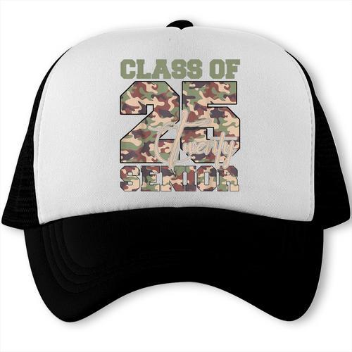 Back To School Senior 12th Grade Class Of 2025 Camouflage Trucker Cap - Savourry