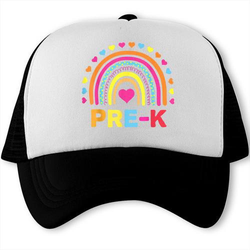 Back To School Shirt Rainbow Happy First Day Of Pre-K Trucker Cap - Savourry