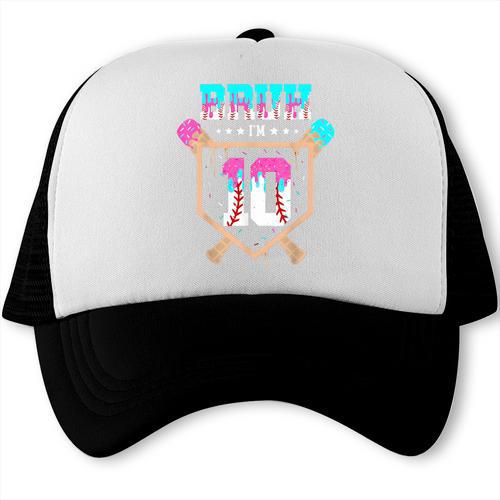 Baseball 10 Year Old Ice Cream Drip 10th Birthday Boy Player Trucker Cap - Sportilla