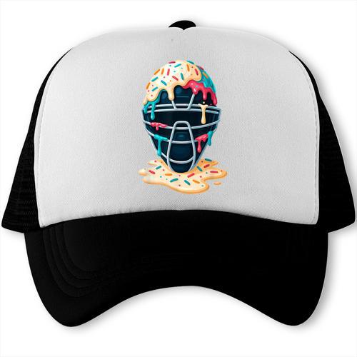 Baseball Catcher Mask Ice Cream Dripping Baseball Boy Youth Trucker Cap - Sportilla