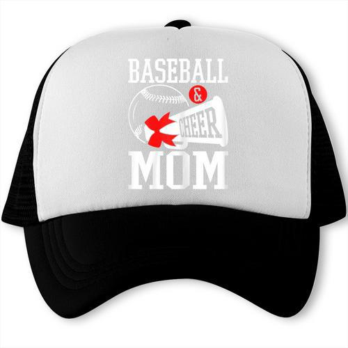 Baseball Cheer Mom Cheerleading Cheerleader Baseball Mom Trucker Cap - Sportilla