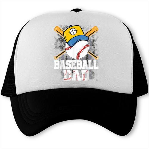 Baseball Dad Happy Fathers Day For Men Boys Kids Trucker Cap - Sportilla
