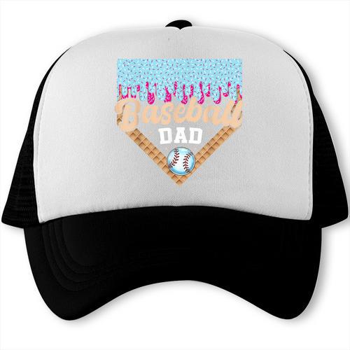 Baseball Dad Ice Cream Drip Fathers Day Trucker Cap - Sportilla