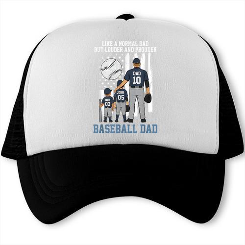 Baseball Dad Like A Normal Dad But Louder And Prouder Trucker Cap - Sportilla