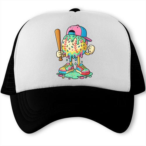 Baseball Drip For Boys Ice Cream Drip Baseball Sport Trucker Cap - Sportilla