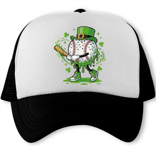 Baseball Drip For Boys Ice Cream Drip Youth St Patricks Day Trucker Cap - Sportilla