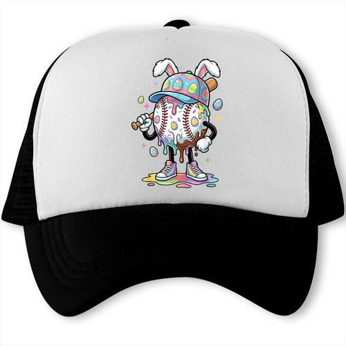 Baseball Drip Ice Cream Apparel Youth Boy Easter Day Trucker Cap - Sportilla
