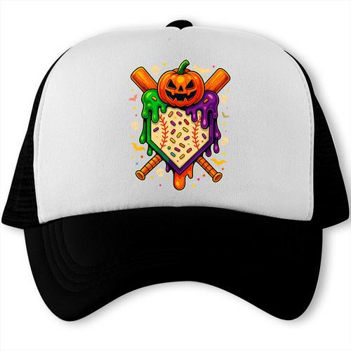 Baseball Drip Ice Cream Drip Halloween Baseball Lovers Trucker Cap - Sportilla