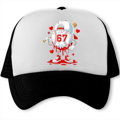 Baseball Drip Icecream Valentine 67 Meme Tees Men Youth Boys Trucker Cap - Sportilla