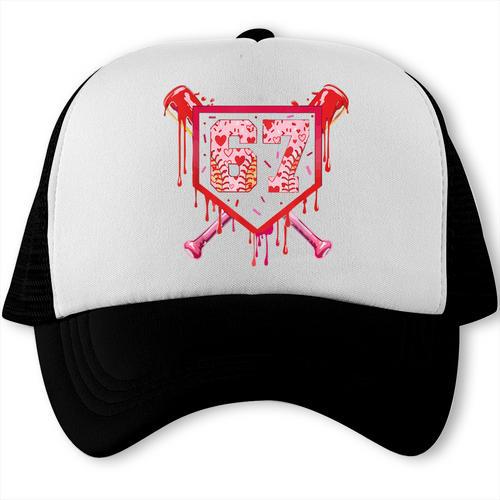 Baseball Ice Cream Drip Number 67 Meme Valentine Couple Love Trucker Cap - Sportilla