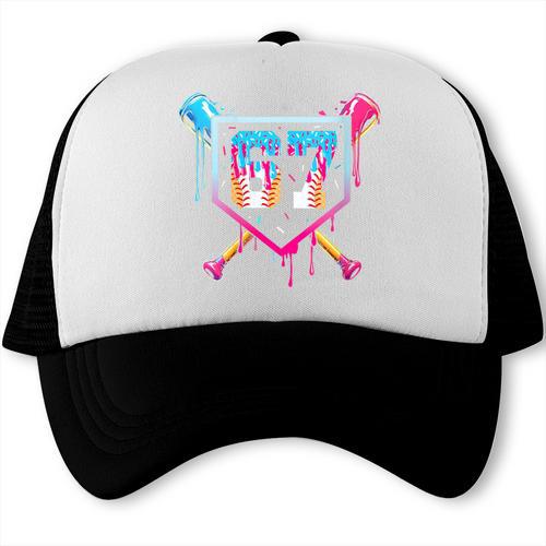 Baseball Ice Cream Drip Number 67 Player 67th Birthday Trucker Cap - Sportilla