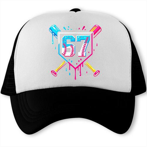Baseball Ice Cream Drip Number 67 Player 67th Birthday 67 Trucker Cap - Sportilla