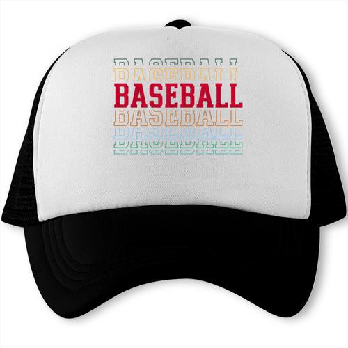 Baseball Layered Text Team Player Coach Youth Trucker Cap - Sportilla