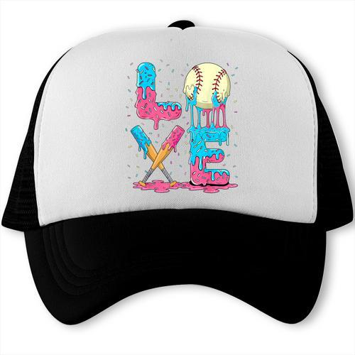 Baseball Love Drip Ice Cream Colorful Baseball Trucker Cap - Sportilla