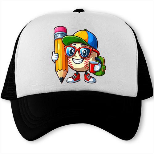 Baseball Lovers Pencil Back To School Kids Boys Girls Trucker Cap - Savourry