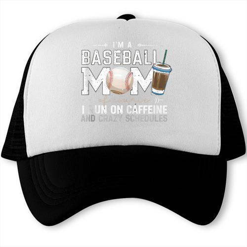 Baseball Mom Caffeine Fueled Game Day Essential Trucker Cap - Sportilla