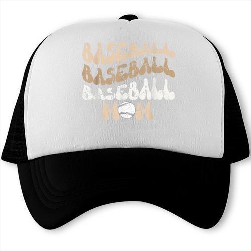 Baseball Mom Distressed Vintage Sports Player Calls Me Mom Trucker Cap - Sportilla