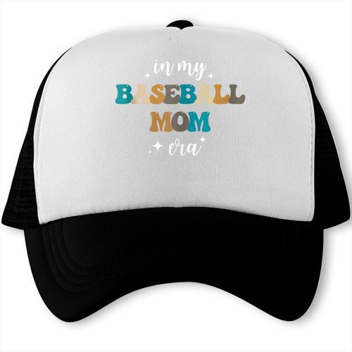 In My Baseball Mom Era Baseball Lover Groovy Vintage Retro Trucker Cap - Sportilla