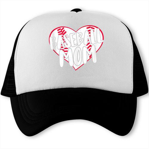 Baseball Mom Heart Trucker Cap - Sportilla