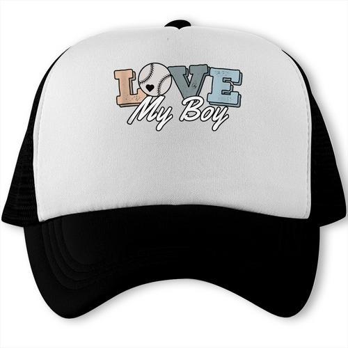 Baseball Mom Love My Boy Retro Casual Letter Print Trucker Cap - Sportilla