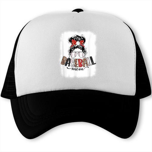 Baseball Mom Messy Bun Mommy Baseball Player Trucker Cap - Sportilla