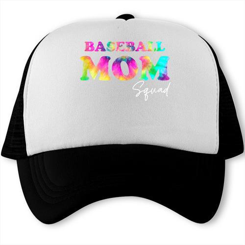 Baseball Mom Squad Tie Dye Cute Ball Mom Trucker Cap - Sportilla