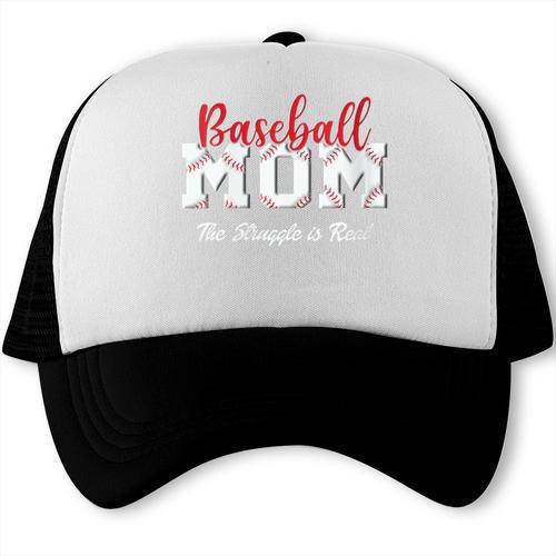 Baseball Mom The Struggle Is Real Trucker Cap - Sportilla