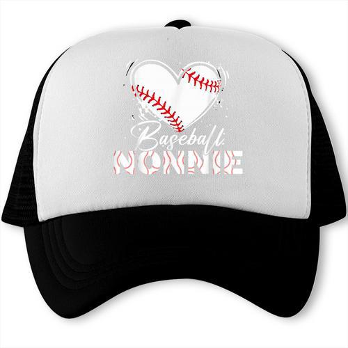 Baseball Nonnie Baseball Heart Trucker Cap - Sportilla