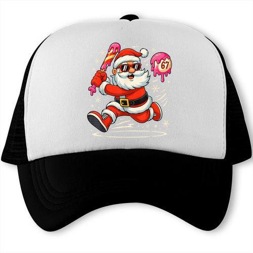 Baseball Santa 67 Baseball Christmas Pajamas Xmas Men Boy 67 Trucker Cap - Sportilla