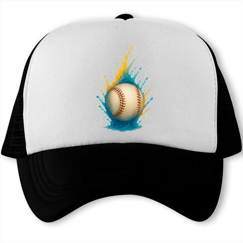 Baseball Splash Team Player For Kids Men Women Trucker Cap - Sportilla