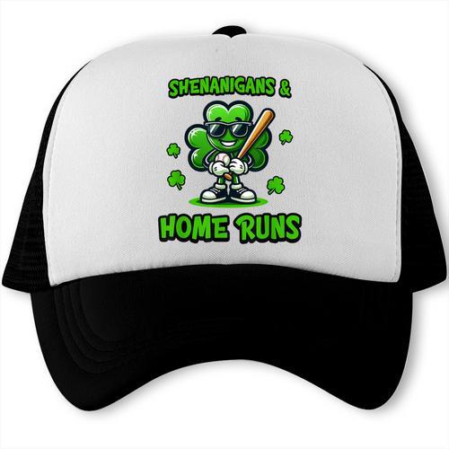 Baseball St Patrick's Day Irish Shamrock Trendy Trucker Cap - Sportilla